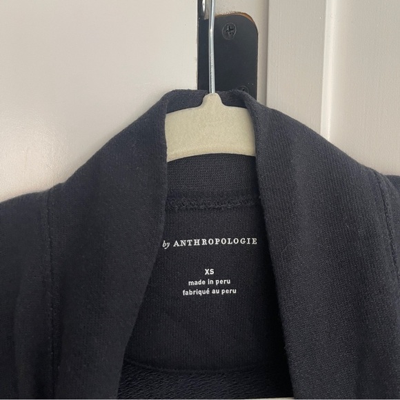 Anthropologie Black Lila Tiered Babydoll Ruffled Back Open Front Cardigan - Picture 3 of 5